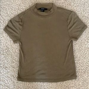 Olive green crop top shirt